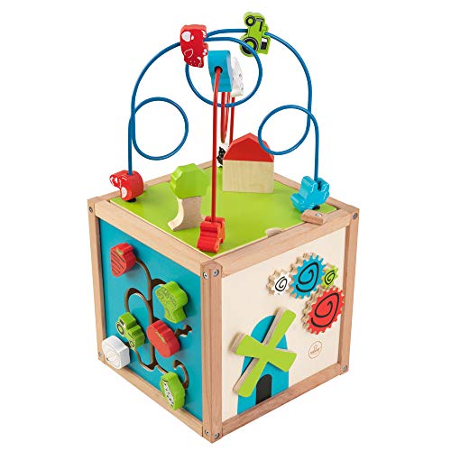 KidKraft 63243 Cubo con laberinto de cuentas de madera para niños, juego educativo para identificar formas, colores, números y letras