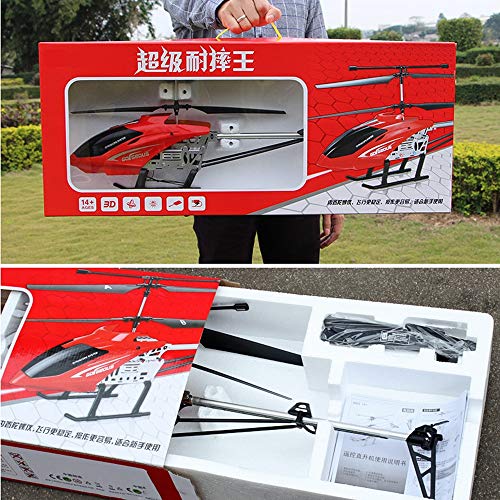 Kikioo 3.5CH Canal Resistencia a Caer Enorme Control Remoto Avión Avión Juguete LED Heli RC Helicóptero Estable Fácil Aprender Buena Operación Helicóptero Regalos Adolescentes Niños Niñas Adultos Vola