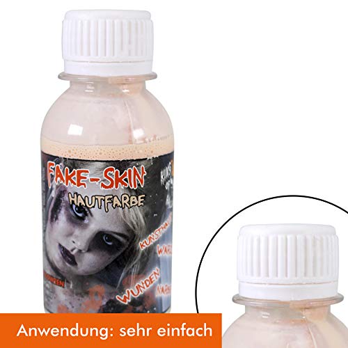 King of Halloween Leche de látex, Tonos de Piel, Piel Artificial, 100 ml, para Hacer heridas y Cicatrices-Zombie-Halloween-FX Maquillaje