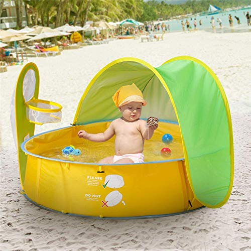 Kitabetty Pop Up Baby Beach Carpa, Refugio para el sol portátil Protección UV Baby Pool Carpa Beach Canopy Carpa para bebés Niños Juego al aire libre en el interior