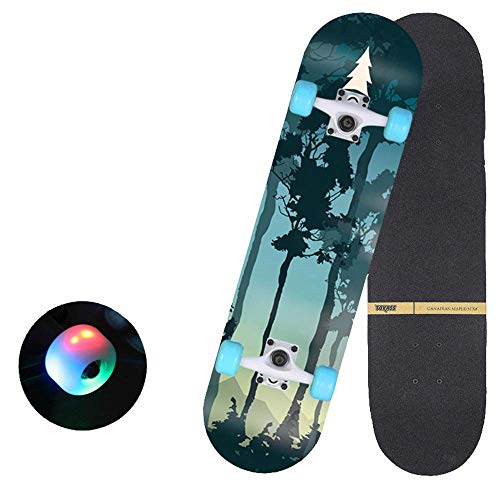 KTZAJO Gama Alta Monopatines completos, Monopatín Junta Crucero LED, estándar Patinetas Crucero cóncavos Patinetas Muy Ligero for niños a Partir de 8 años (Color : 7)