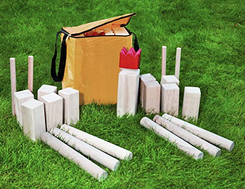 KUBB Classic (Ajedrez Vikingo) de Carromco - 07710, Madera de Caucho