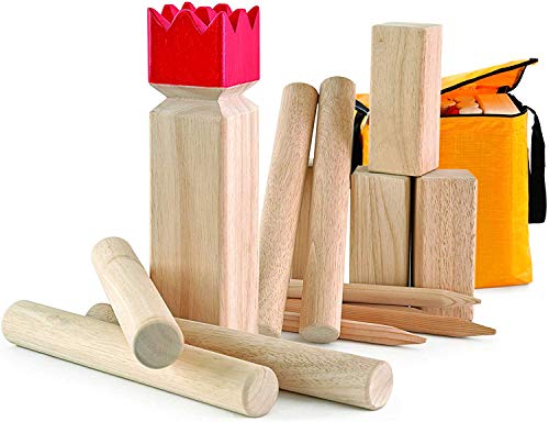 KUBB Classic (Ajedrez Vikingo) de Carromco - 07710, Madera de Caucho