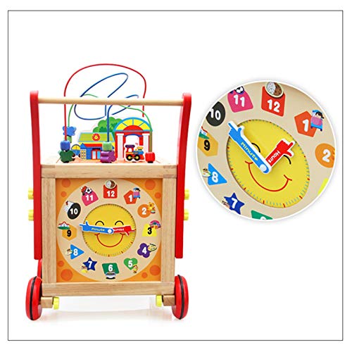 Laberinto De Cuentas Actividad de madera Cubo Juguetes con Bead Maze Bab Shape Sorter ABACUS Bebé Push Push and Pull Learning Walker Juguetes educativos para Baby Kid Gifts El Regalo Ideal Para Los Ni