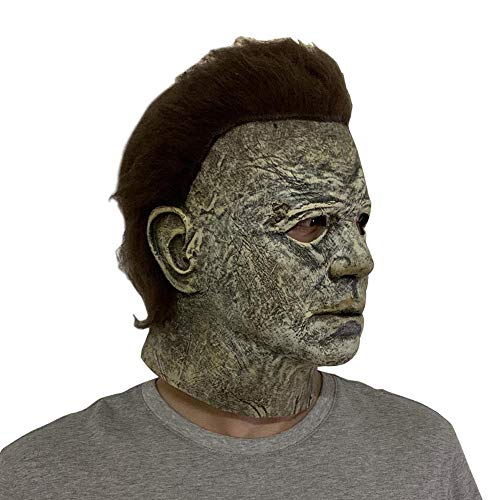 Latex Scary Mask, Horrible and Realistic Michael Myers Masks, Halloween Headgear Face Mask for Costume Party and Halloween Props