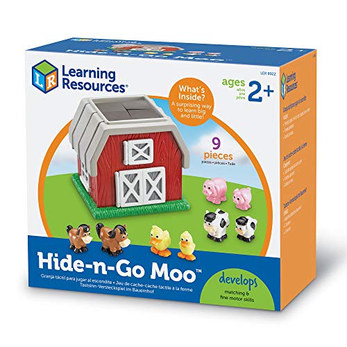 Learning Resources- Granja para esconder Animales Hide and Go Moo, Juego de 9, Color (LER8922) , color, modelo surtido