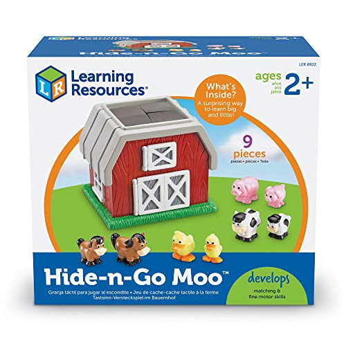 Learning Resources- Granja para esconder Animales Hide and Go Moo, Juego de 9, Color (LER8922) , color, modelo surtido