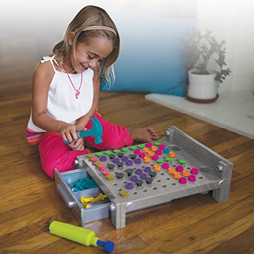 Learning Resources-Mi Primera Mesa de Taller (Color Gris) de Design & Drill (EI-4171)