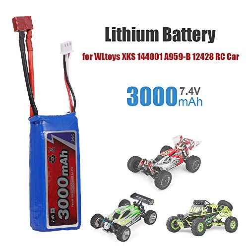 Leeofty para 144001 A959-B 12428 RC batería de Coche 7,4 V 3000 mAh batería de Litio de Gran Capacidad para Coche de Carreras RC Crawler