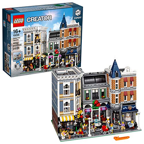 LEGO Creator Expert-Gran Plaza, Set de construcción con Edificios de Juguete, Locales comerciales, Artistas y Adornos callejeros (10255), 4002 Piezas