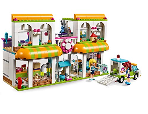 LEGO Friends - Centro de Mascotas de Heartlake City, Juguete con Mini Muñecas para Niñas y Niños de 6 a 12 Años para Recrear Aventuras, Incluye Edificio y Vehículo (41345)