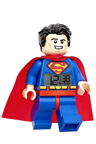 LEGO Superman Reloj Despertador, Azul, 9 Pulgadas