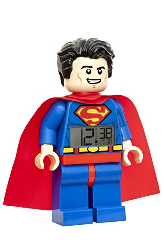 LEGO Superman Reloj Despertador, Azul, 9 Pulgadas