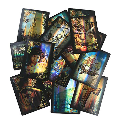 Lenormand Oracle Tarot Cards: 44 Cards, Online PDF Guide, Land Juegos de Mesa holográficos Adivinación para Adultos y niños Gioco da tavolo Dobble Playing Card