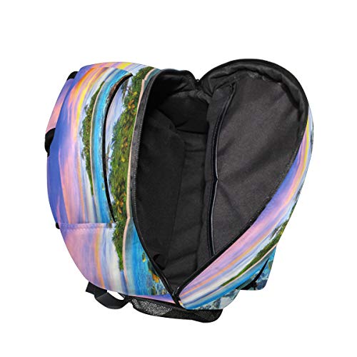 Lerous Mochilas escolares para libros de la isla paisaje de la isla para niños, adolescentes, mujeres, hombres, mochila escolar, mochila de viaje para computadora portátil