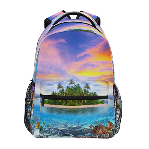 Lerous Mochilas escolares para libros de la isla paisaje de la isla para niños, adolescentes, mujeres, hombres, mochila escolar, mochila de viaje para computadora portátil