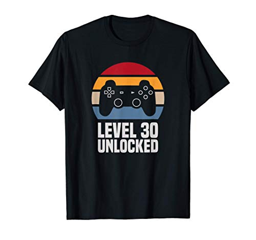 Level 30 Unlocked 30º Cumpleaños 30 Años Videojuego Camiseta