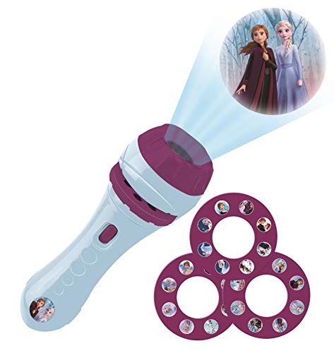 Lexibook Disney, Frozen-Linterna de bolsillo con proyector 3 discos y 24 imágenes LTC050FZ, color