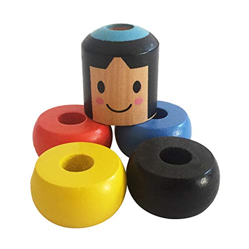 LICHENGTAI Juguete mágico de Hombre de Madera irrompible, Little Wooden Man Magic Toy, Accesorios mágicos Daruma inmortales, 2020 Divertido Juguete mágico de Madera para Regalo de niños (4 pcs)