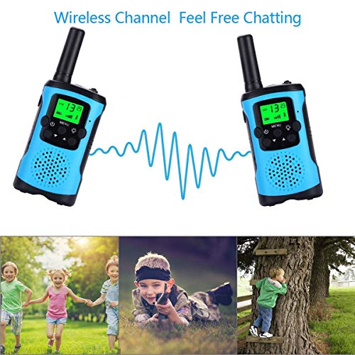 LOLIFE Walkie Talkie Niños , de Largo Alcance para Niños mas de 3 años PMR446 8 Canales LCD Pantalla con Funciones de Linterna Incorporado