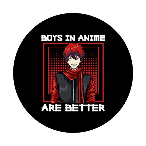 Los chicos del anime son mejores Manga Kawaii Otaku Chibi PopSockets PopGrip: Agarre intercambiable para Teléfonos y Tabletas