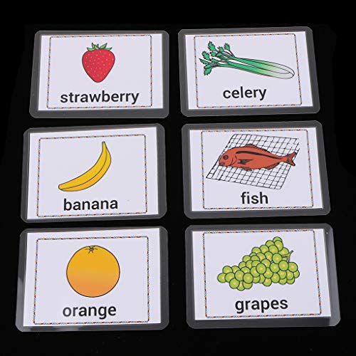 LOVIVER 80Pcs / Set Food English Kids English Flash Cards Pocket Card Juguetes Educativos De Aprendizaje para Niños Pre-Kindergarten