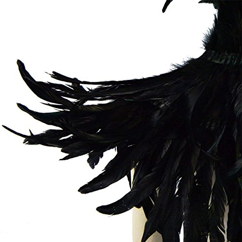 L'VOW Gótico Victoriano Mantón de las plumas Chales Cabo Estolas Con Collar Decoración Para Partido de Halloween (Tipo E)