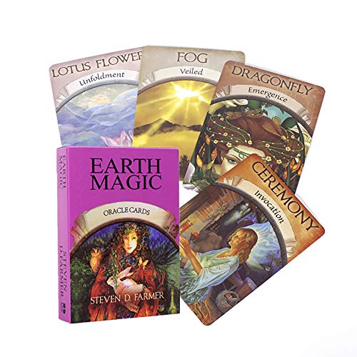 Magia de Tierra Oracle Tarjetas Leer Magia Destino Tarot Juego de Cartas para Uso Personal Juego de Mesa de 48 Tarjeta de terraza para Fiestas Juegos Familiares