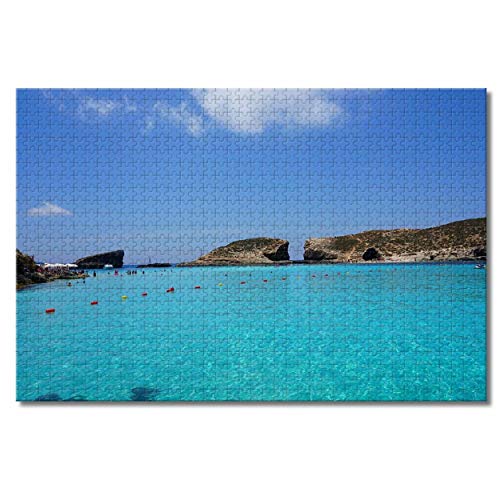 Malta Blue Lagoon Comino Rompecabezas para Adultos niños 1000 Piezas Recuerdos de Viaje Juego Educativo Familiar Rompecabezas de Madera Regalos