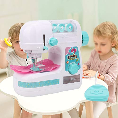 Máquina de Coser para Niños, ABS Mini Tamaño Mediano Manual Portátil para Hogar Máquina de Reparación Eléctrica para Manualidades Kit de Juguetes de Costura Interesante para Niños Niñas Principiantes