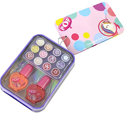 Markwins POP GIRL Color Tin Unicorn X12 - Mini Lata Unicornio de Maquillaje - Set de Maquillaje para Niñas Completo - Juguetes Niñas - Selección de Productos Seguros en una Lata Moderna y Fashion