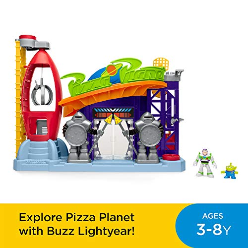 Mattel Imaginext Disney Toy Story Pizza Planet con Figura de Buzz y Alien, Juguetes Niños +3 Años (GFR96)