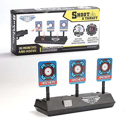 mciskin Restablecimiento Automático Objetivo de Tiro Eléctrico, Inteligente Target Efecto de Sonido con Luz de Puntaje para Nerf N-Strike Elite/Mega/Blaster/Rival Series