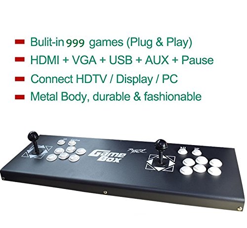 MEANS 999 en 1 Caja de Pandora 5S Consolas de Juegos TV Videojuegos Juegos de arcade lucha 2 joystick HDMI y VGA y salida USB Regalo