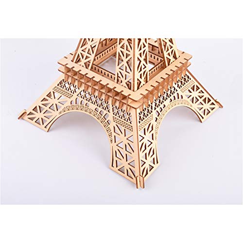 Mecotecn Puzzle 3D Madera Kit, Puzzle Cortado con Láser Juego de Construcción Mecánica - Regalo Creativo para Niños y Adultos (Torre de Hierro)