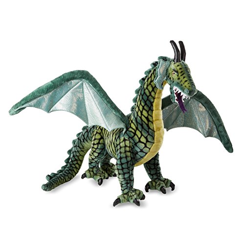 Melissa & Doug Dragón alado gigante y realista de peluche (91,44 cm x 102,87 cm x 40,64 cm)