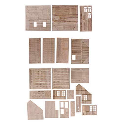 Milageto 2X 1/35 House Diorama Bases Village Houses Barn Street Buildings Kit de Escenas