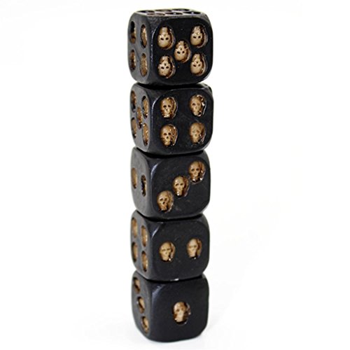 Milageto 50pcs Skull Dice D6 Skeleton Style Table Game Party Bag Fillers Juego Juguetes