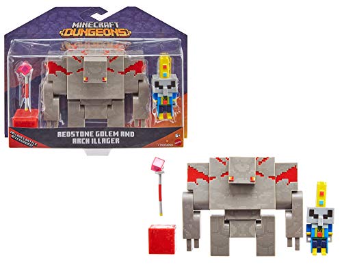 Minecraft Dungeons ILLIAGER Y Golem Figuras (Mattel GND38)