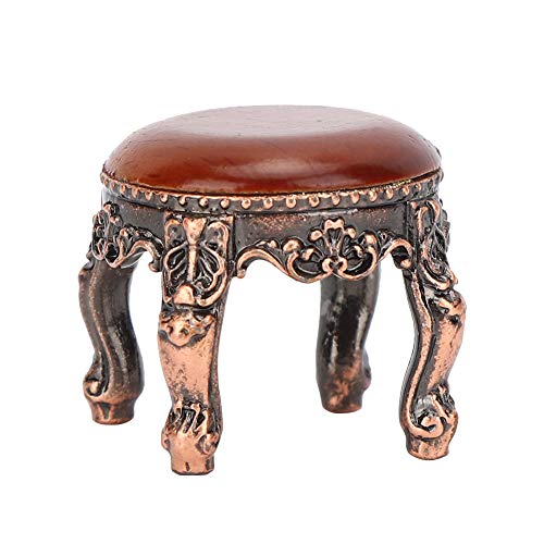 Mini taburete decorativo de bricolaje para casa de muñecas, accesorios vívidos para casa de muñecas, amantes de los adultos, amantes de las manualidades en miniatura(American round stool)