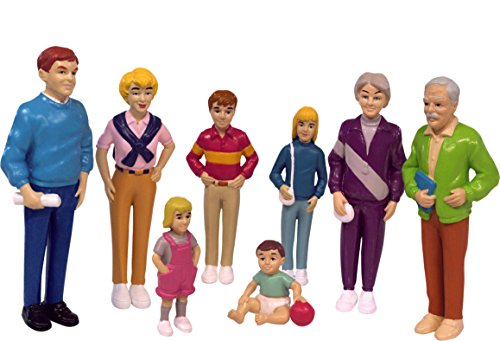 Miniland 27395 - Set de 8 figuras "Familia europea", 12,5 cm