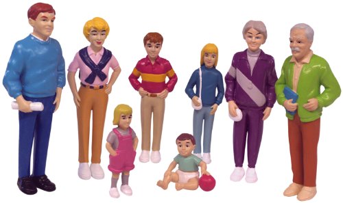 Miniland 27395 - Set de 8 figuras "Familia europea", 12,5 cm