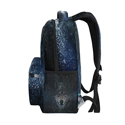 Mochila escolar ADMustwin Galaxy Universo Animal Lobo Viaje Hombros Libros Libros Ligero Impermeable Mochila Universitario Portátil Mochila Primaria Grande para Niñas Niños, Mujer Hombre Adolescentes