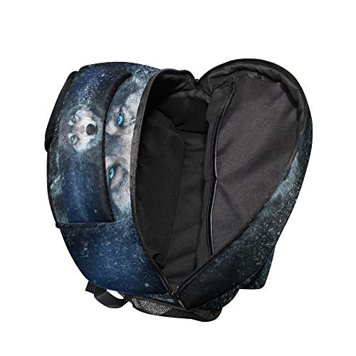 Mochila escolar ADMustwin Galaxy Universo Animal Lobo Viaje Hombros Libros Libros Ligero Impermeable Mochila Universitario Portátil Mochila Primaria Grande para Niñas Niños, Mujer Hombre Adolescentes