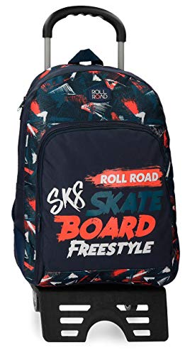 Mochila Escolar con Carro Roll Road Freestyle, 44 cm, Multicolor