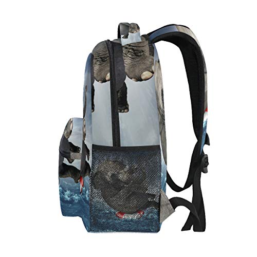 Mochila Escolar de Elefante superviviente sobreviviente para niños niñas niños Bolsa de Viaje Bookbag