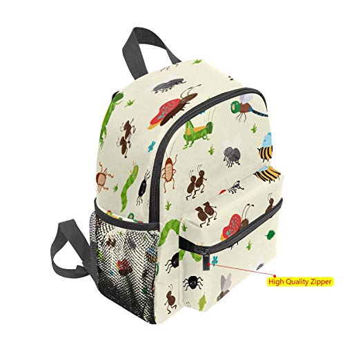 Mochila infantil para niños de 1 a 6 años de edad, mochila perfecta para niños y niñas, insectos, escarabajos, hormigas, orugas, saltamontes