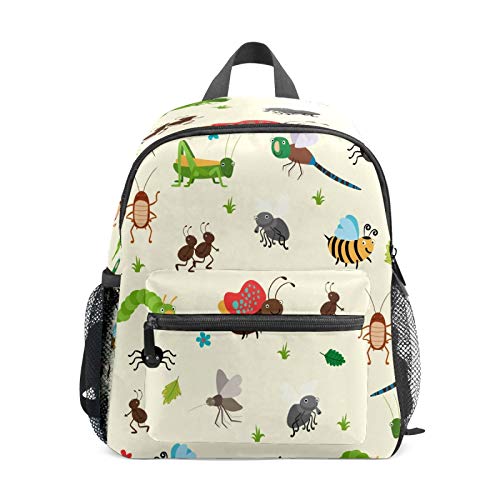 Mochila infantil para niños de 1 a 6 años de edad, mochila perfecta para niños y niñas, insectos, escarabajos, hormigas, orugas, saltamontes