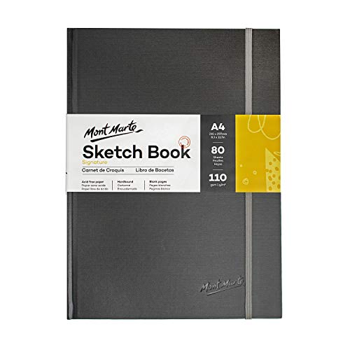 Mont Marte Sketchbook A4 – 80 Hojas – 110gsm – Papel de alta Calidad – Cuaderno Dibujo ideal para Dibujos y Esbozos