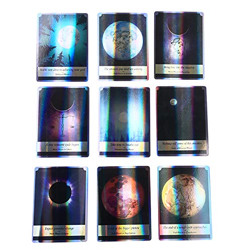 Moonology Oracle Cards: A-44 Cards, Online PDF Guide, Land Juegos de Mesa holográficos Adivinación para Adultos y niños Juego de Mesa Dobble Playing Card